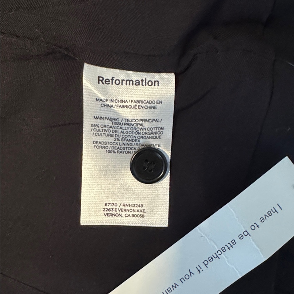 Reformation Sarai Top Black - Size 0 - Picture 5 of 7